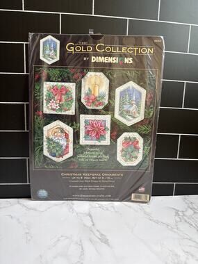 Unopened Vintage Dimensions Gold Christmas Keepsake Ornaments Kit 8660 NOS